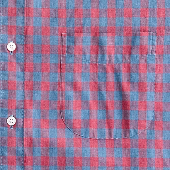 J Crew Organic Cotton Stretch Secret Wash Button Down in Seashore Red … - Picture 6 of 8